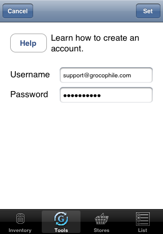 setting the google account info